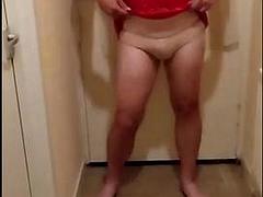 Leie, In den arsch, Britisch, Pummelig, Crossdresser, Dildo, Fingern, Masturbation