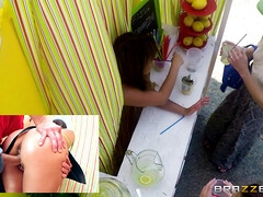 Charlotte Cross gets pounded while selling lemonade