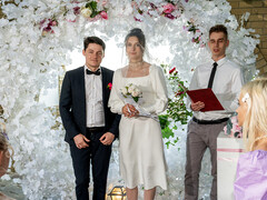 Horny bride fucks the priest at her own wedding ceremony