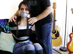 お尻, 緊縛, 美人, ボンデージ, 巨乳な, イマラチオ, チン, オッパイの