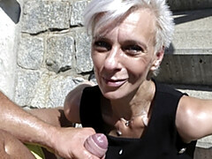 Blasen, Auto, Fingern, Handjob, Reif, Im freien, Öffentlich, Hure