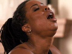 Nana, Grosse bite, Gros seins, Noire, Noir ébène, Faciale, Bâillonner, Léchez