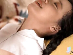 中国人, 手コキする, Hd, なめる, フェラする, ティーン, オッパイの, 濡れ