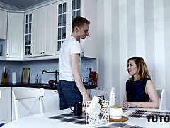デカチン, フェラチオ, Hd, 熟年, 淫乱熟女, ロシア人, 教師, オッパイの