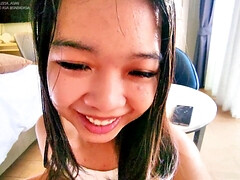 Asiatique, Gros cul, Sucer une bite, Brunette brune, Tir de sperme, Pov