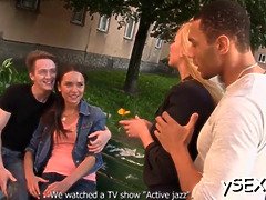 Gangbang ends up for two filthy cunts with lots of orgasms