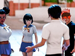 Gros cul, Grosse bite, Gros seins, Tir de sperme, En levrette, Double pénétration, Faciale, Maigrichonne