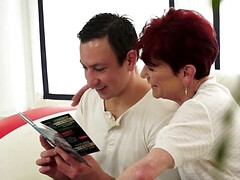 Verga grande, Mamada, Madura, Abuelita, Sexo duro, Maduro, Pelirrojo, Sorpresa