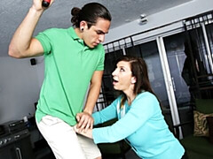 デカ尻, デカチン, フェラチオ, バック, 女 人男 人, ショートヘア, ティーン, オッパイの