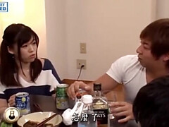 Japanese Cheating Wife Fucks Coworker While Husband Watches