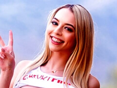 Blond, Pijpbeurt, Hondjeshouding, Kut duiken, Geschoren, Mager, Kousen, Tiener