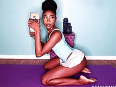 Noir ébène, Interracial, Embrassement, Lesbienne, Léchez, Lingerie, Chatte, Jouets