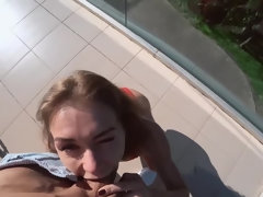 Amateur, Sucer une bite, Couple, Tir de sperme, En levrette, De plein air, Pov, Public