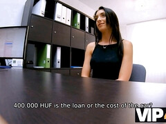 Belinda Bee's first loan audition goes wrong: horny lender rams her hard & fast!