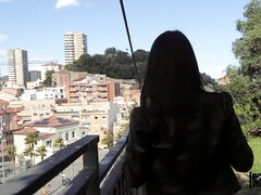 フェラチオ, レズビアン, お金, アウトドア, 公共, 三人