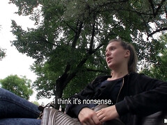 Amateur, Chica, Rubia, Mamada, Sexo duro, Dinero, Al aire libre, Pov