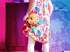 18 Youtube Model Crossdresserkitty Sexy Villager Housewife Dress Stockings White BBW Femboy