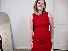 Tussi, Schönheit, Blondine, Lingerie, Masturbation, Milf, Erotischer film, Solo