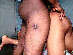 アフリカ人, 黒人, フェラチオ, 中出し, 黒人