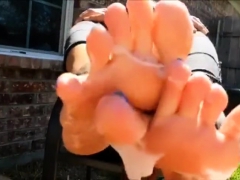 Fetish slut foot play in pov scene with cameraman