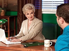 デカチン, デカパイ, ブロンド, フェラチオ, バック, 熟年, 淫乱熟女, ショートヘア