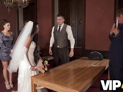 Asiatisch, Braut, Braunhaarige, Hd, Öffentlich, Sohn, Strümpfe, Hochzeit