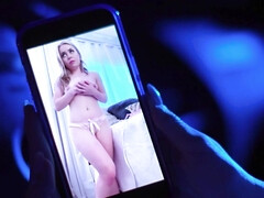 美女, ブロンド, ディルド, なめる, オマンコ, おもちゃ