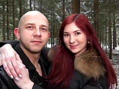Blasen, Hundestellung, Frau frau mann, Im freien, Rotschopf, Dürr, Jungendliche (18+), Titten
