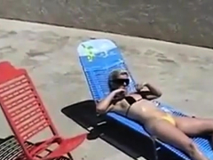 MILF take a facial on the beach