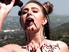 Grosse bite, Gros seins, Noire, Sucer une bite, Brunette brune, Interracial, Léchez, Nénés