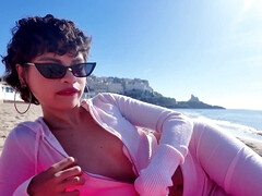 気狂い, 指いじり, ヌード, アウトドア, オマンコ, ヤリマン, 一人, オッパイの