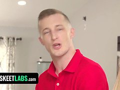 Blond, Pijpbeurt, Sperma, 1 man 2 vrouwen, Hd, Ondergoed, Gezichtspunt, Trio