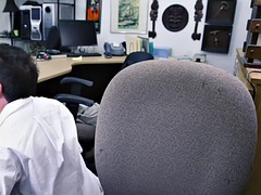 Facial gaypawn rims and fucks bottom in the office until facial