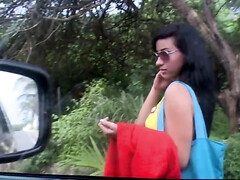 美女, フェラチオ, 茶髪の, ハードコア, アウトドア