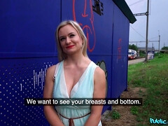 素人, ブロンド, フェラチオ, 浮気者, ヒール, アウトドア, タトゥー, トレイン