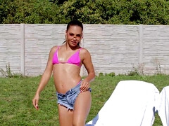 Nana, Sucer une bite, Brunette brune, Hard, Lingerie, Pov