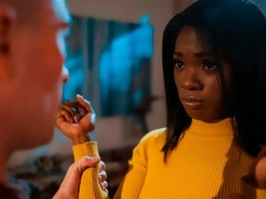 黒人, 茶髪の, 手コキする, なめる, オマンコ, 剃毛, ティーン, 三人