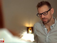 Older University professor has threesome with his students and creampies one of them deep in her tight shaved honey slot