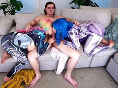 Kali Roses and Charli Phoenix give hot blowjob to Tyler Cruise