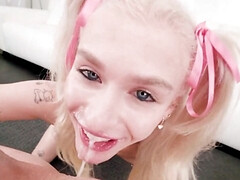 美女, デカチン, ブロンド, フェラチオ, 手コキする, 自然山雀, ポルノスター, ティーン