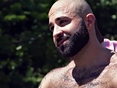 Anaal, Zwart, Zwart, Homo, Harig, Interraciaal, Buiten, Tatoeage