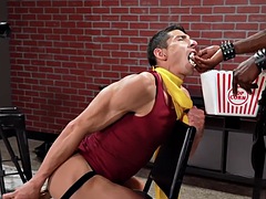 Leie, In den arsch, Grosser schwanz, Dildo, Schwarz, Schwul, Interrassisch, Leder