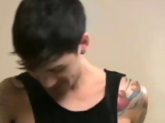 ultra-cute homosexual dude undresses after interview and milks