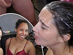 Любители, Минет, Британки, Брюнетки, Буккаке, Семяизвержение, Хд, Межрасовый секс