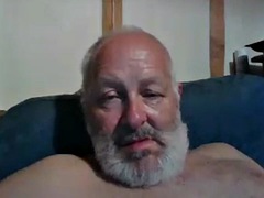 Grandpa cum on webcam