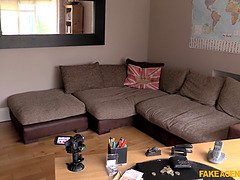 Lola Marie's huge natural tits get pounded hard in the ass by fake agent