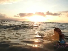 浴室, ビーチ, ビキニ, 彼女, ハメ撮り, ふっくら乳首, 剃毛, シャワー