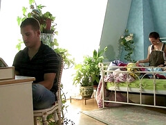 Grosse bite, Sucer une bite, Brunette brune, Hard, Léchez, Chatte, Russe, Rasée