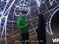 Vip4k. her wish gift was to put her Tight Pussy on a giant stick