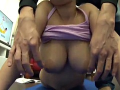 アジア人, 美女, デカパイ, 中出し, 手コキする, 日本人, マッサージ, 馬乗り